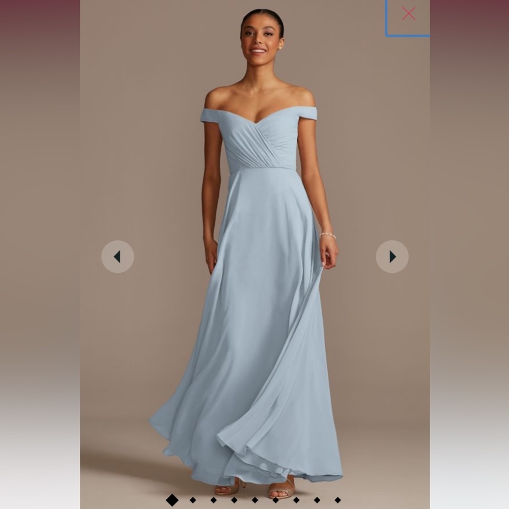 DAVID'S BRIDAL

off the shoulder full skirt bridesmaid dress

STYLE# F20227